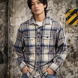 Abercrombie & Fitch Flannel Shirt M Plaid Grunge Y2K Workwear Vintage Style